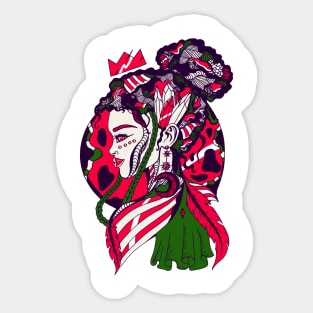 Bold Retro Beauty Queen Sticker